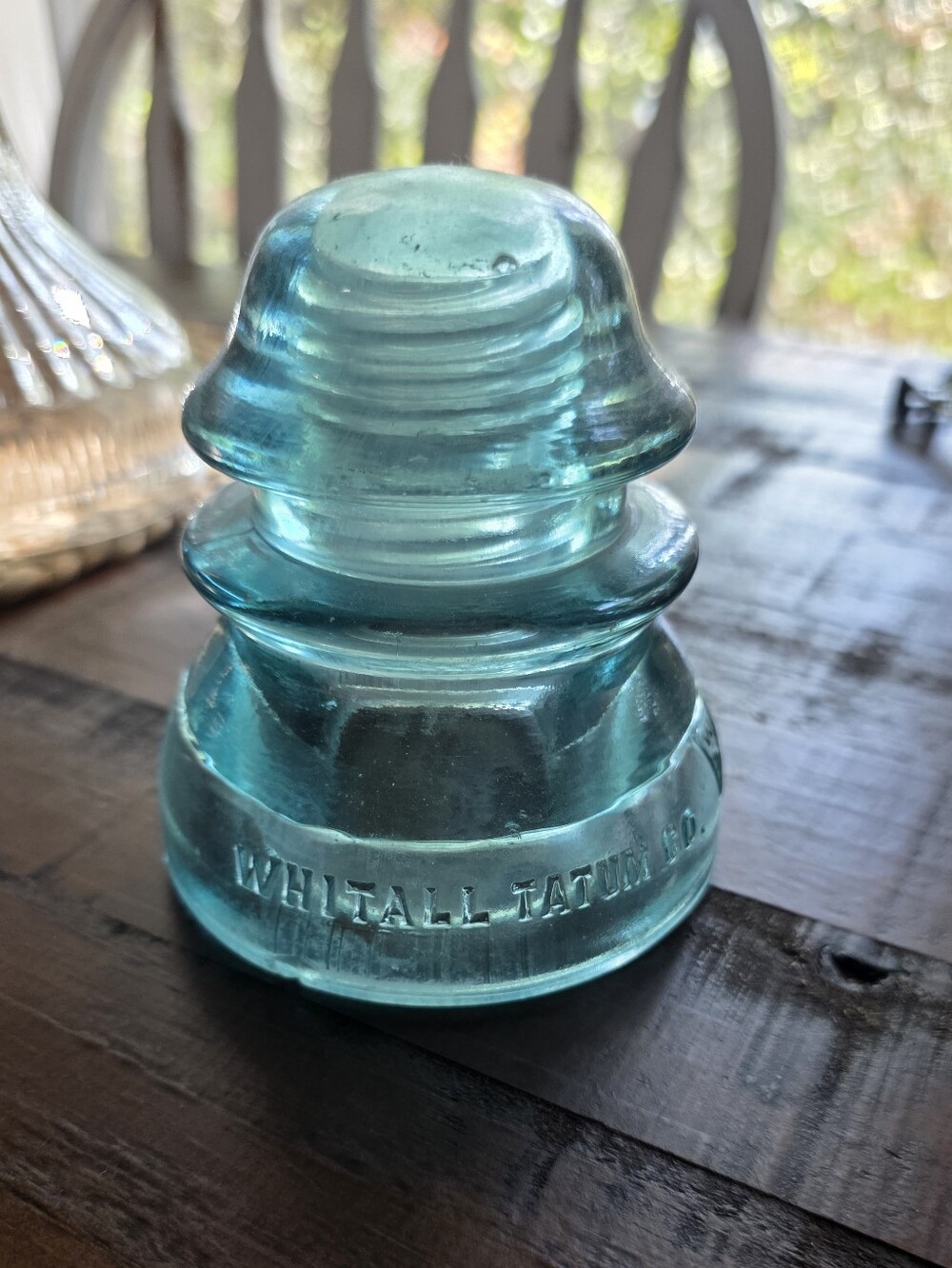 Aqua Glass Insulator - Blue Decorative Accent